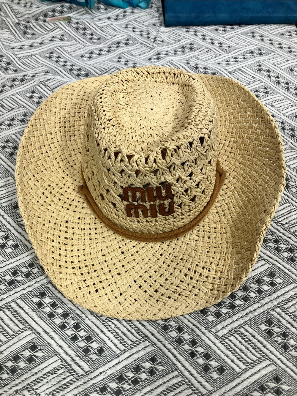 Miu Miu Summer Vacation Raffia Straw Hat OS